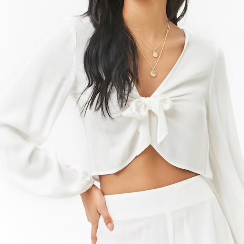 tie-front crop top